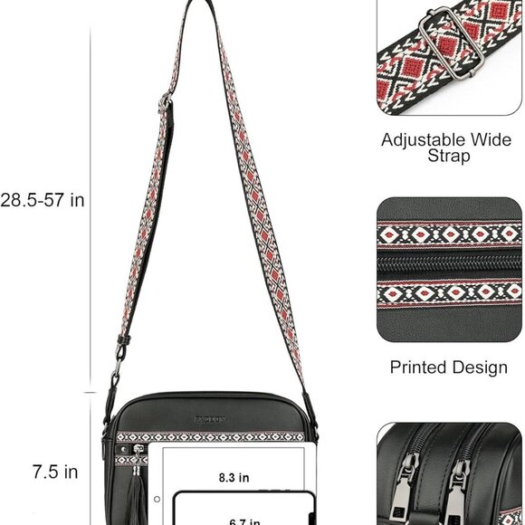 Crossbody Bags for Women Designer Vegan Leather Crossbody Purse Multi-pocket Med - Picture 3 of 9